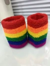 Rainbow sports headband + wrist protection cotton sweat-absorbing towel, fashionable and trendy, for fitness, running, wiping sweat and keeping warm details Picture